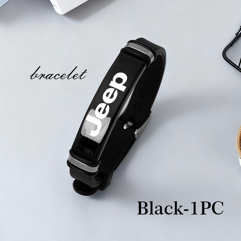 Car Badge Sports Bracelet Men Women Stainless Hand Chain For Jeep Grand Cherokee Wrangler JK Renegade Gladiator Compass AJW1