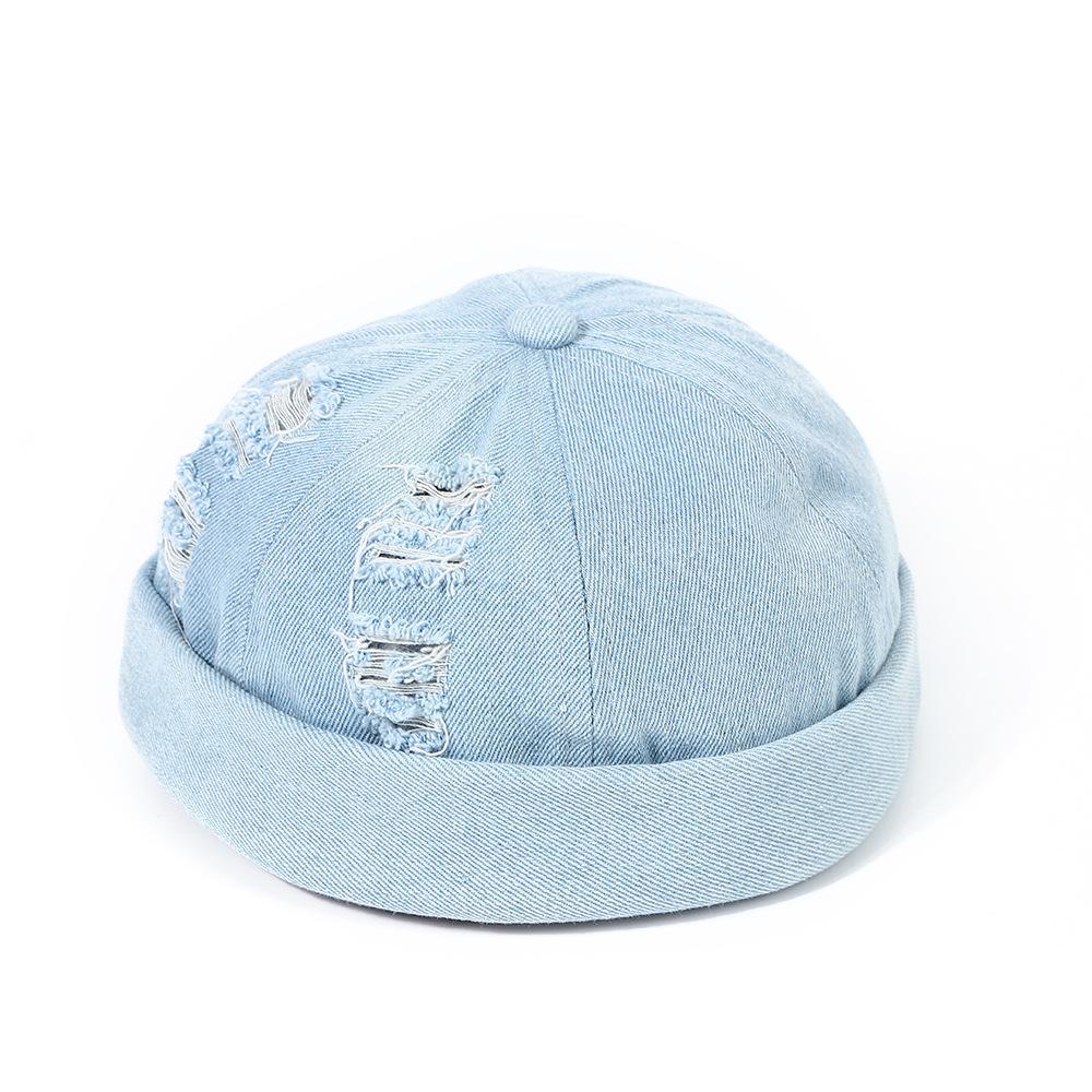 Spring Summer Hat Ripped Denim Melon Hat Men'S Hip Hop Landlord Hat Men'S Rogue Sailor Yuppie Hat