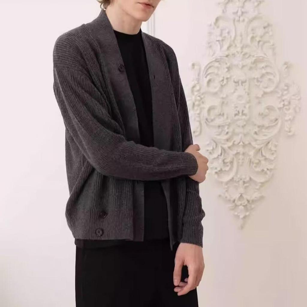 Harajuku Men's Casual V-Neck Knitted Cardigan Sweater