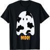 Moo! Cute Funny Cow Print Ghost Halloween Tee T-Shirt