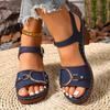 European and American thick-heeled sandals summer new large-size high-heeled sandals casual shoes