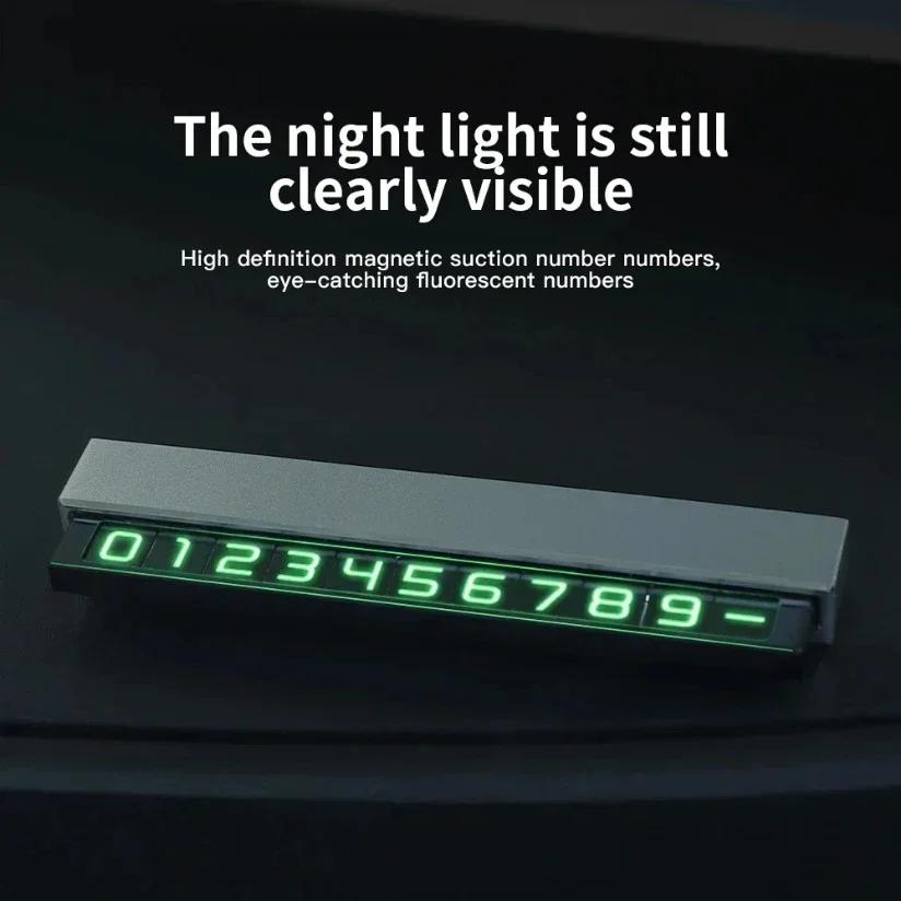 Temporary Car Parking Card Phone Number Car Phone Holder Luminous Telephone Number Plate Car-styling Accessories