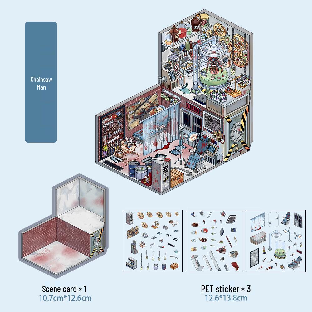 Micro Ink 3D Cartoon Decompression Stickers for DIY Miniature Scene Journals