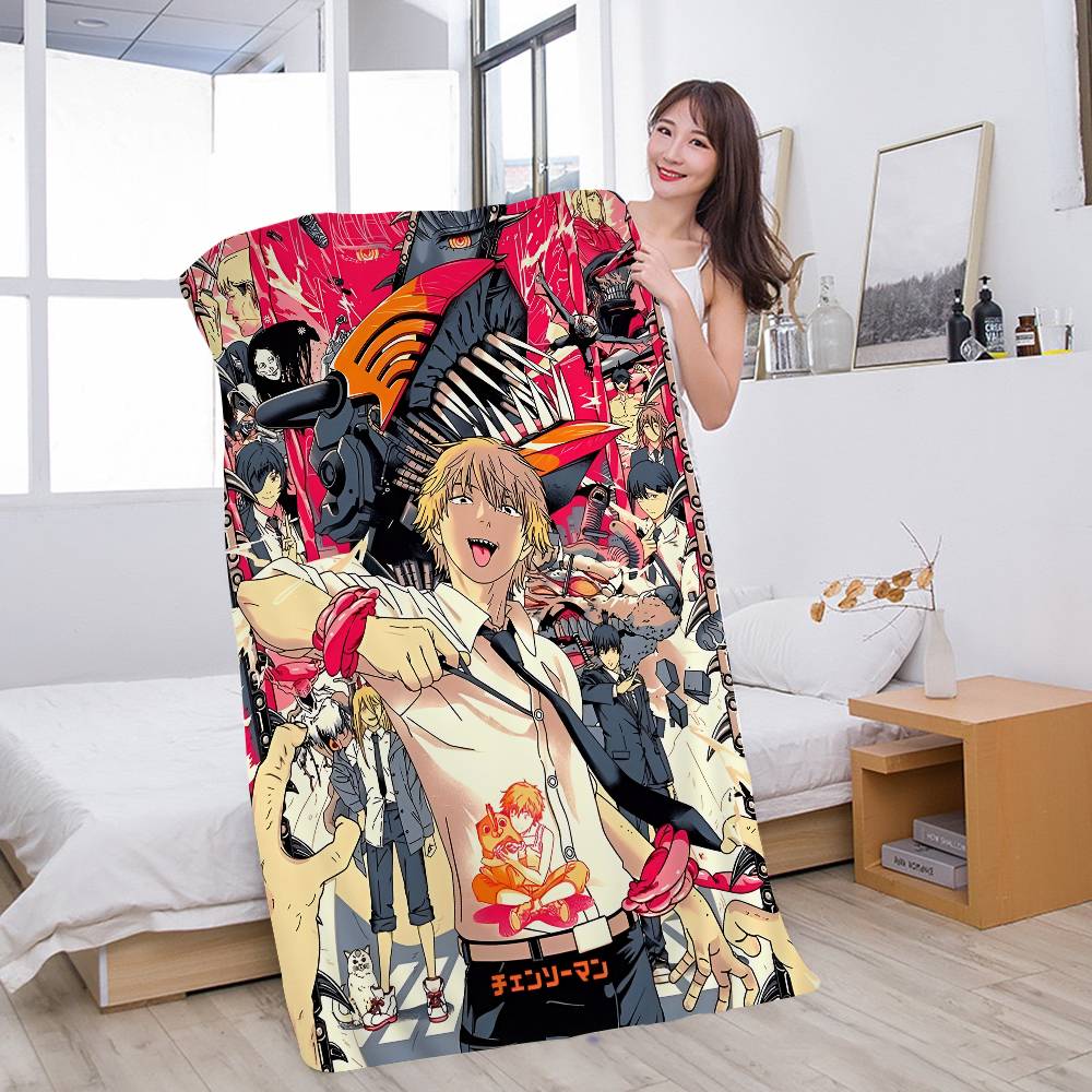 Chainsaw Man Anime Microfiber Blanket Quick Drying Beach Towels Oversized Printing Super Absorbent Pool Towel Blanket