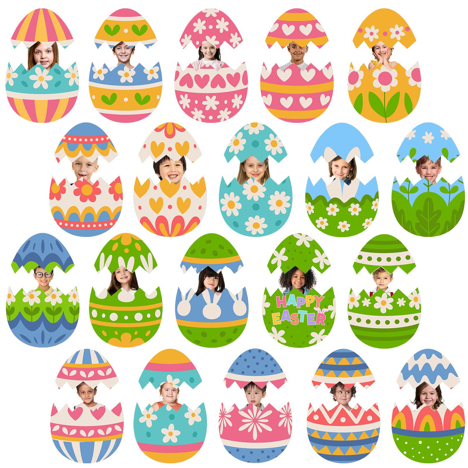 

60 Pcs Easter Paper Cutout Decorations 20 Styles Cracked Egg Diy Craft Kits With 120 Adhesive Dots Bulletin Board Decoration Eas синій