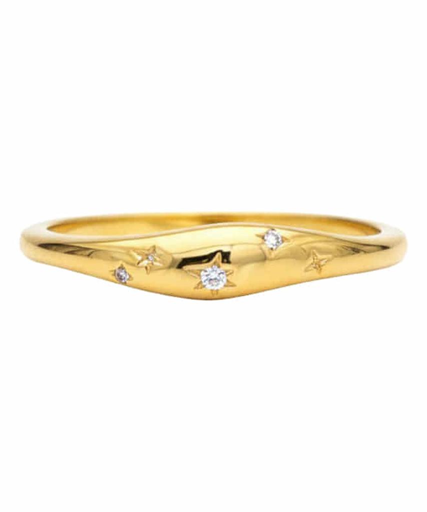Alleun Silver 925 Cubic Star Silver Rings Couple Layered (Type A)