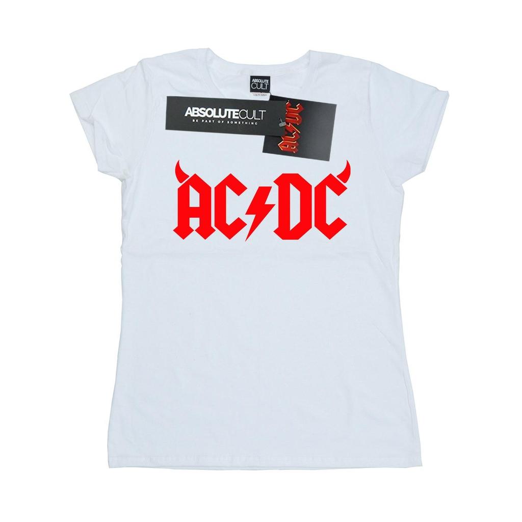 AC/DC Womens/Ladies Horns Logo Cotton T-Shirt