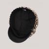 Harajuku Rivet Leopard Hat Punk Flat Top Cap Vintage Y2k Beret Hat  for Girls