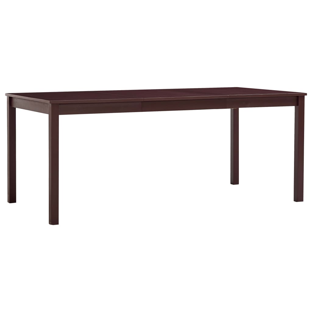 Dining Table Dark Brown 180 x 90 x 73 cm Pine Wood