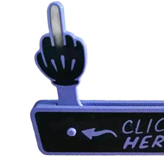 Middle Finger Prank Button Hilarious 3D Printed Surprise Pop-Up Finger Funny Click Here Prank Gift for Adults White Elephant Gag Gift Idea