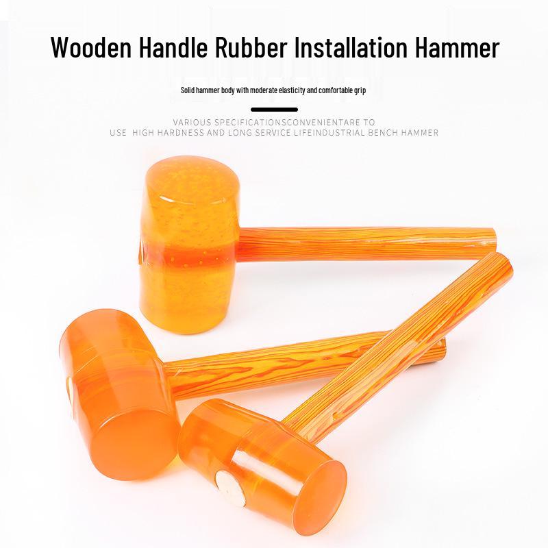 Transparenter Gummihammer mit Holzgriff - Kostenloser Versand