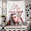 Wall Hanging Tapestry With Custom Name & Text, Billie Eilish Decorative Tapestry For Bedroom