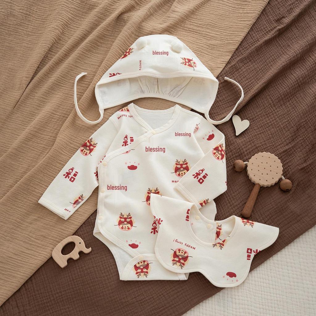 Jesienne bawełniane pajacyki dla niemowląt w stylu skandynawskim z motywem żołędzi: Dziecięca bezszwowa zimowa warstwa bazowa