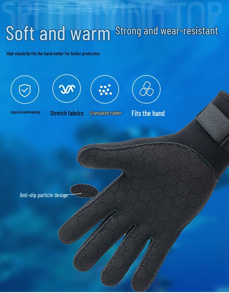 Unisex Anti-Slip Snorkeling and Diving Gloves - Wear-Resistant, Anti-Sting, Cold Protection, Warmth, Ideal for Swimming, Fishing, and Jellyfish Safety