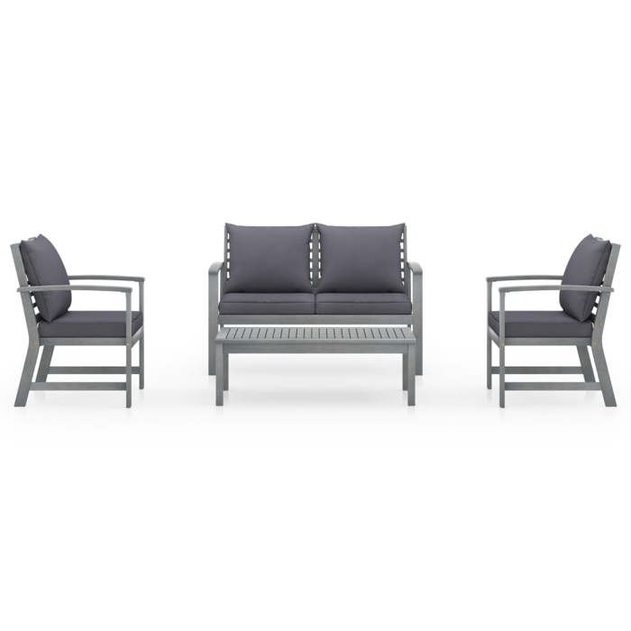VidaXL Salon de Jardin 4 pcs avec Coussins Mobilier de Patio Meubles de Terrasse Mobilier de Jardin Meubles d'Extérieur Bois 311825