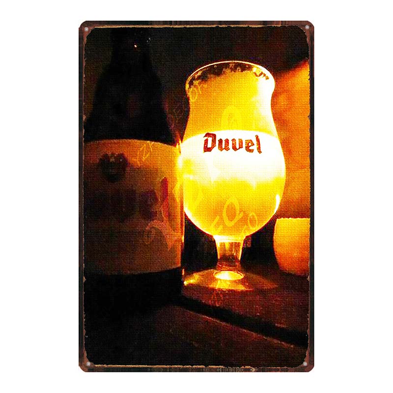 YZFQ Belgické Pivo Duvel Plechové Kovové Značky Deska Vintage Hudební Bar Restaurace Domov Pánská Jeskyně Dekor Nástěnné Samolepky DU-7713B