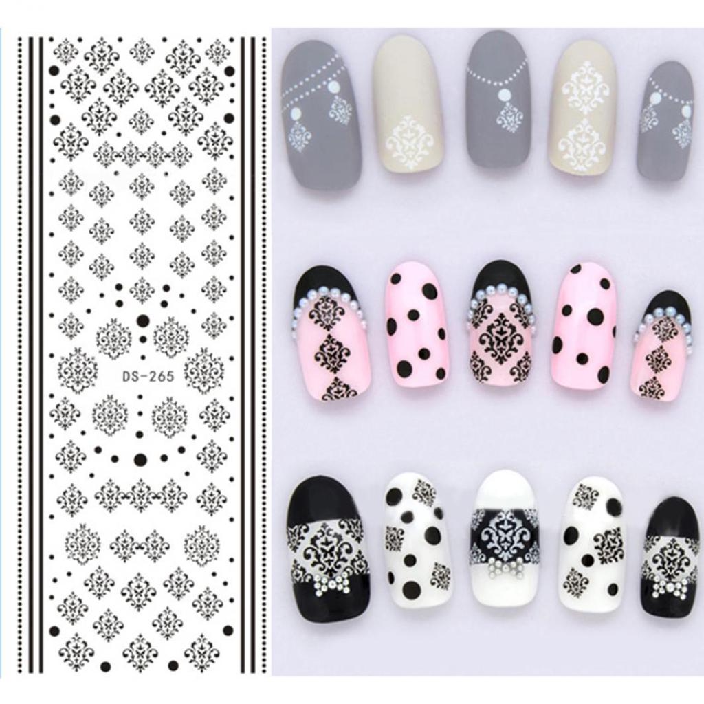 Flowers Feathers Butterflies Letters Pattern DIY Nail Art Sticker Manicure Tools