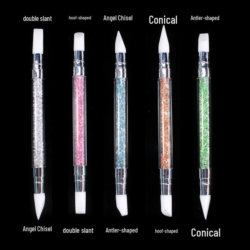 Silicone Double-Ended Nail Art Pen Set: 5-Piece Dotting and Drawing Tools