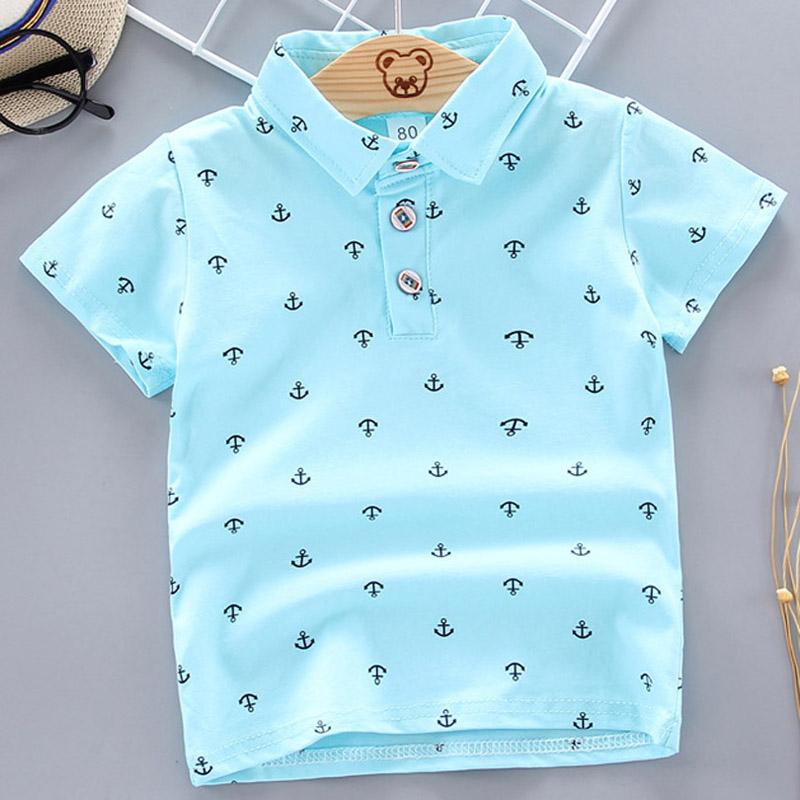 Yaz Bebek Erkek Polo Gömlek Kısa Kollu Çapa Yaka Giysileri Kızlar için Odell Pamuk Nefes Çocuklar Dış Giyim Tops