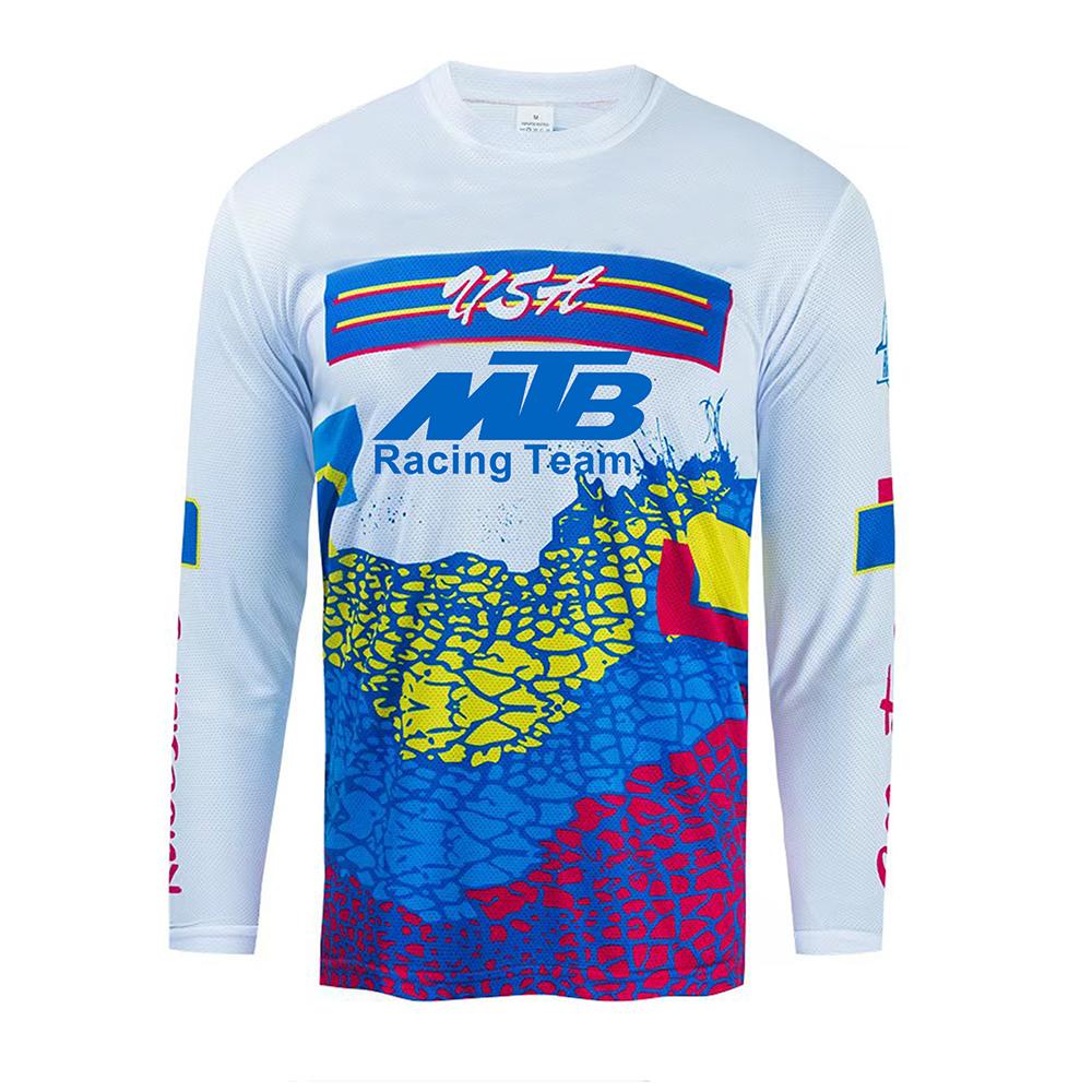 MTB motorcycle racing clothing cool print motorcycle riding quick-drying breathable long-sleeved top professional riding equipment to help you gallop