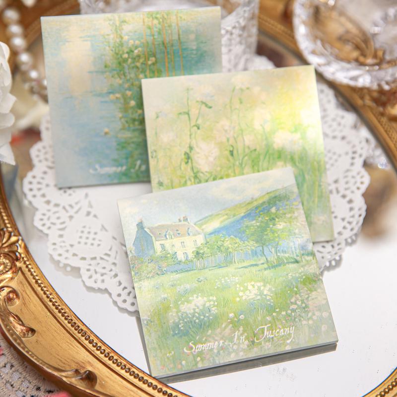 90sheets Light Dream Series Ins Landscape Illustration Material Notes Creative Handbook DIY Scrapbook Aesthetic Craft Paper