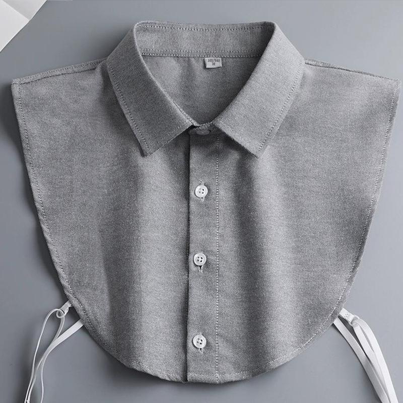 

Мужская хлопковая блузка с ложным воротником, деловая рубашка, съемный воротник, однотонный синий лацкан, ложный воротник, женские верхние воротники