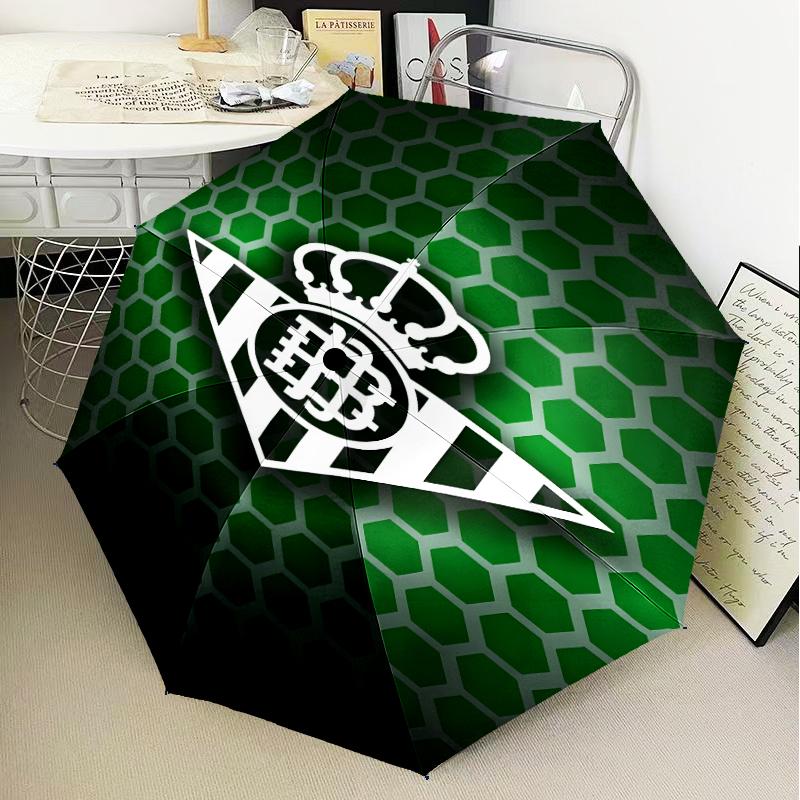 Football Betis Crest Design Umbrella 8-Frame for Travel, Camping, Casual Lightweight Portable Umbrella, Essential for Every Family Holidays Gift