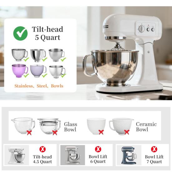 Silicone Liners for Kitchenaid 5 Qt Mixers Heat-Resistant Bowl Insert Reusable Blender Replacement Bowl Versatile Baking Cooking Accessory