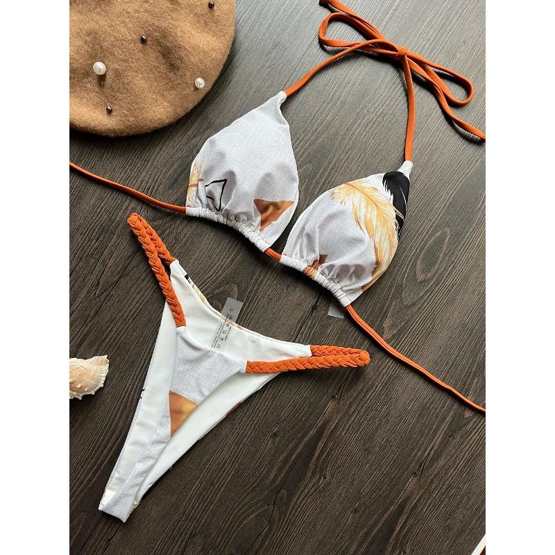 Stroje kąpielowe Damskie Leopardzi Wzór Brazylijski Zestaw Bikini Seksowny Strój Kąpielowy Stringi Dwuczęściowy Strój Kąpielowy Damski 2025 Odzież Plażowa