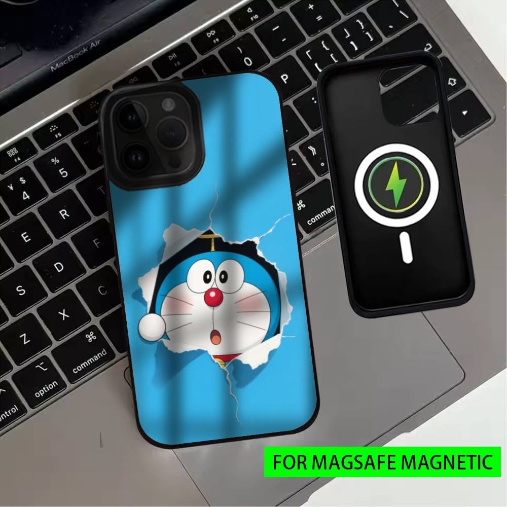 Cute Fat Doraemon Phone Case For iPhone17,16,15,14,13,12,11 Plus,Pro Max Magnetic For Magsafe Wireless Charging iPhone15Plus