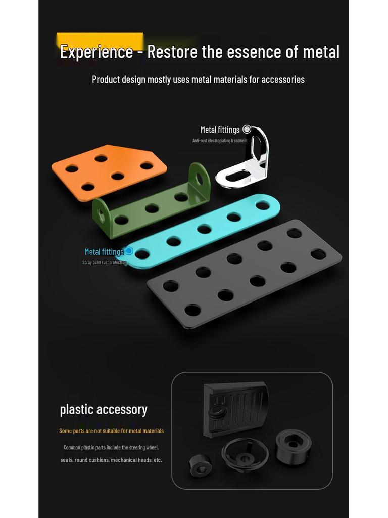 Creative Off-Road Metal Toy Model for Kids: Interlocking Engineering Vehicle