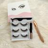 3D Magnetic Eyelashes 5 Magnets Mink or Synthetic Magnetic Lashes With Eyeliner Kit Private Label Packaging