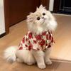 Flower Pattern Cat T-Shirts Soft Fabric Summer Dog Clothes Cute Dog Cooling Vest  Summer