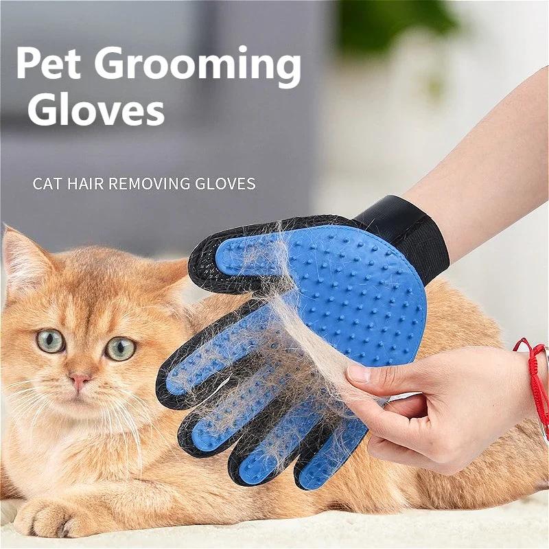 Cat Grooming Glove Rubber Pet Bath Brush Pet Grooming Gloves Protection Silicone Cat Comb Glove Massage Grooming Dogs Supplies