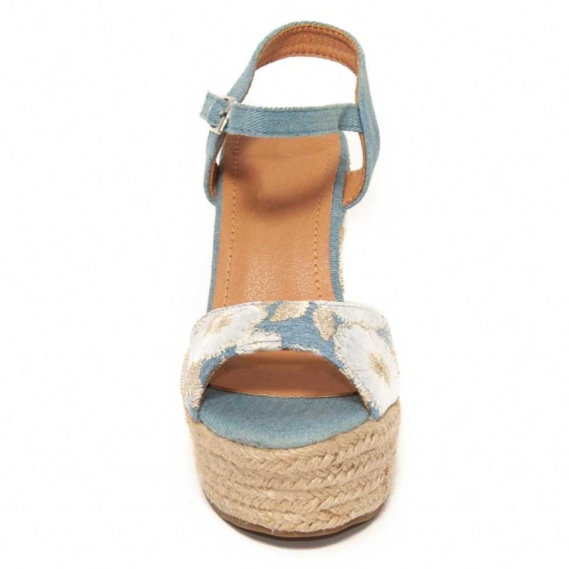 Alpargata De Cuña Para Mujer. Montevita Flowercu 104984