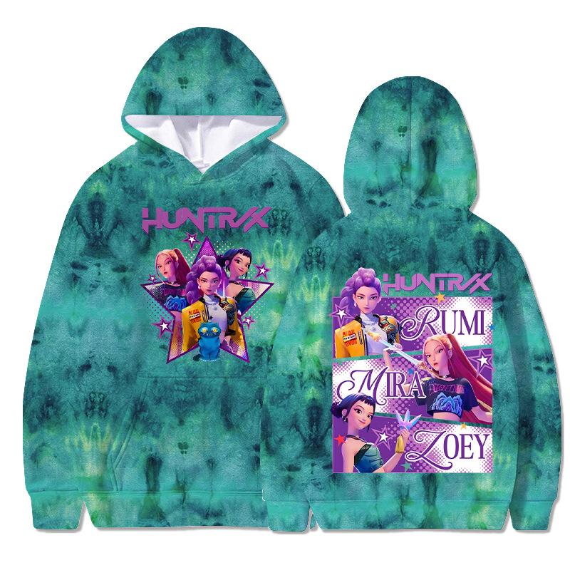 

8 цветов K-Pop Худи «Охотники на демонов» для мужчин и женщин 2025 Горячий принт из фильма Модная повседневная толстовка Осень Пуловер с длинным рукавом Наряды Подарки XXS зелёный