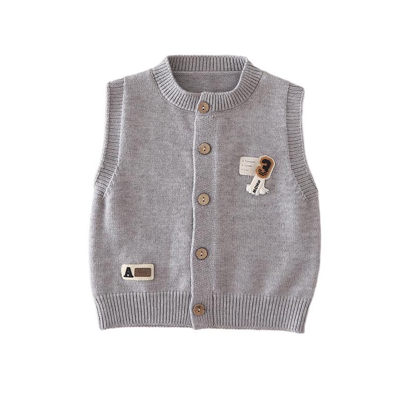 Stylish Children's Knit Sleeveless Cardigan Vest for Spring & Autumn