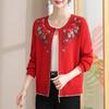 Elegant Mid-Aged Women's Fall Knitted Cardigan