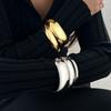 3/4/6/8Pcs Multilayer Exaggerated Cuff Bracelet Vintage Smooth Bracelet Set  Jewelry Accessories
