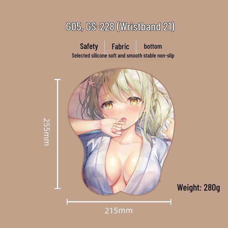 Beautiful Anime 3D Silicone Wrist Rest Mouse Pad - Creative Design, Hot Selling
