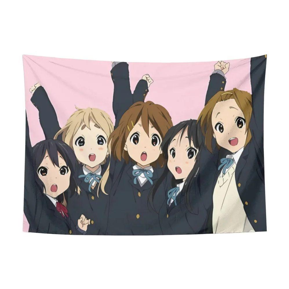 

1 шт. Аниме Школьницы Гобелен 2D Полиэстер Плоская Печать Милая Аниме Девушка-Музыкант Группа Настенный Декор для Спальни Гостиной Сделай 74x94cm(29x37in)