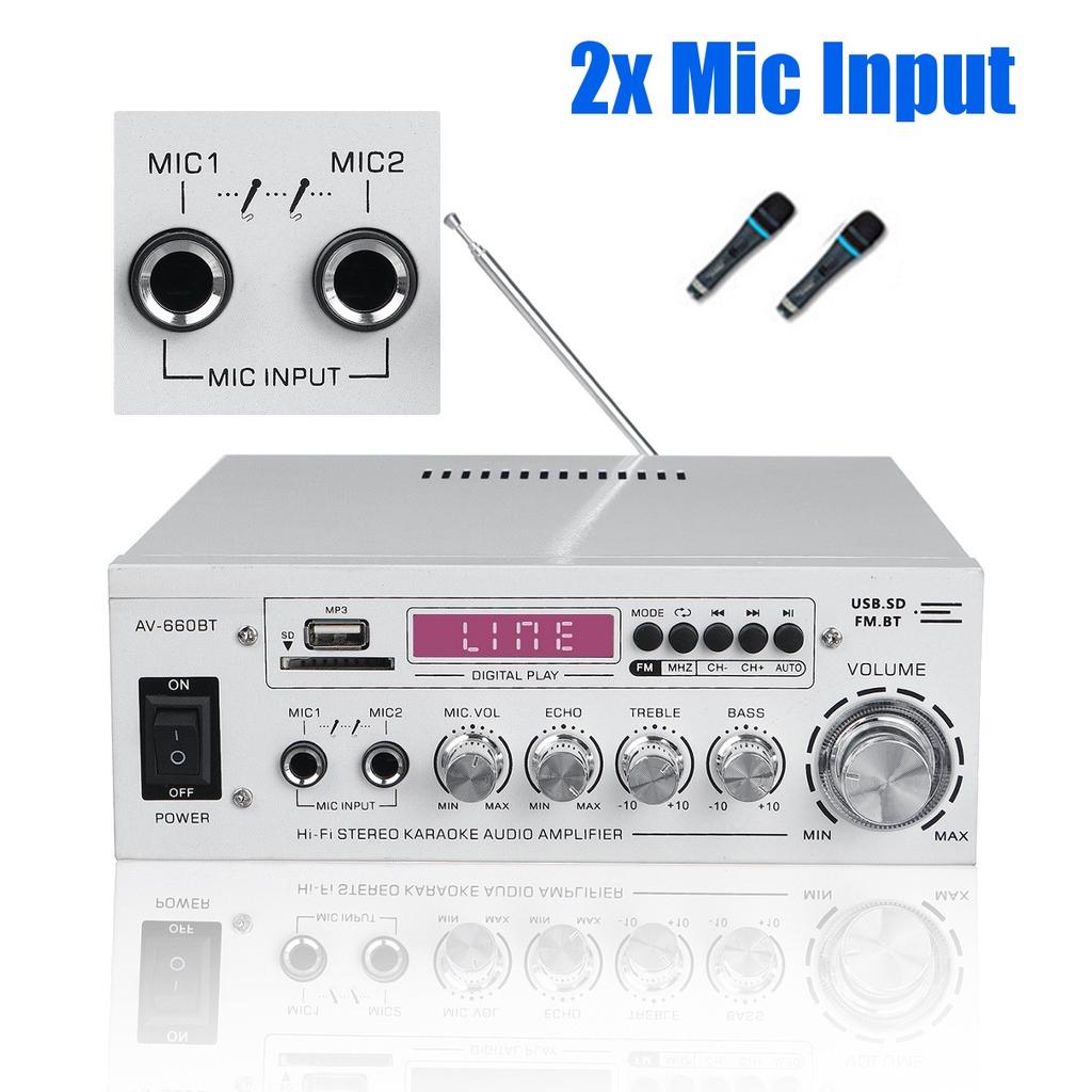 12/220V Amplificador HIFI 2 CH Audio Power Verstärker Heimkino Verstärker Audio Unterstützung FM USB SD/fernbedienung
