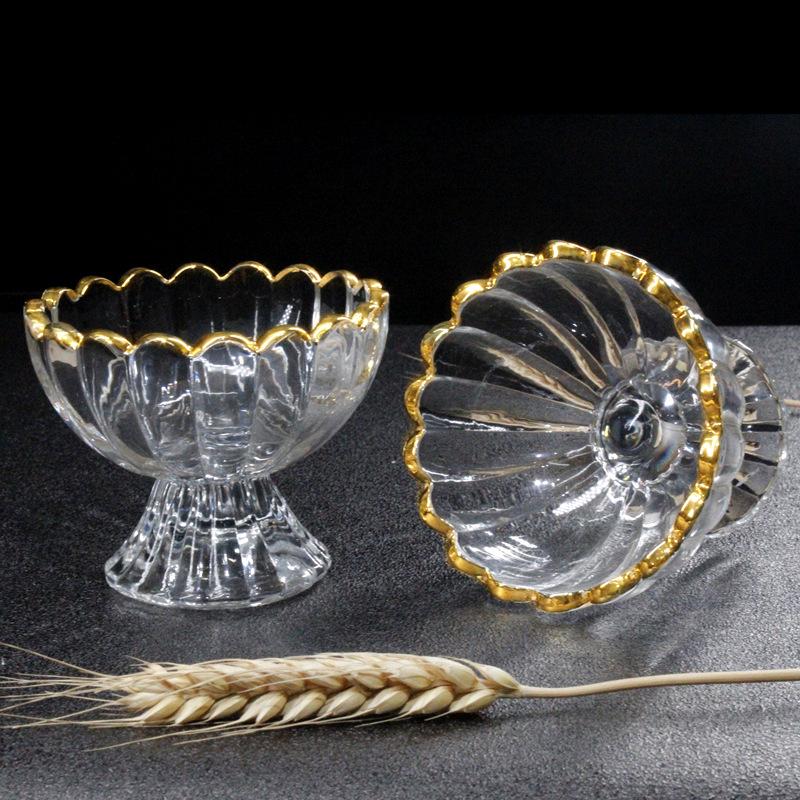 Creative Exquisite Transparent Glass Ice Cream Cup Cold Drink Cup Glass Tableware