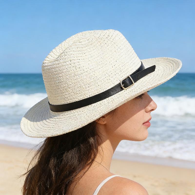 Western Cowboy Wide-brimmed Straw Hat, Summer Beach and Beach Sun Protection, Foldable Outdoor Hiking Sun Hat