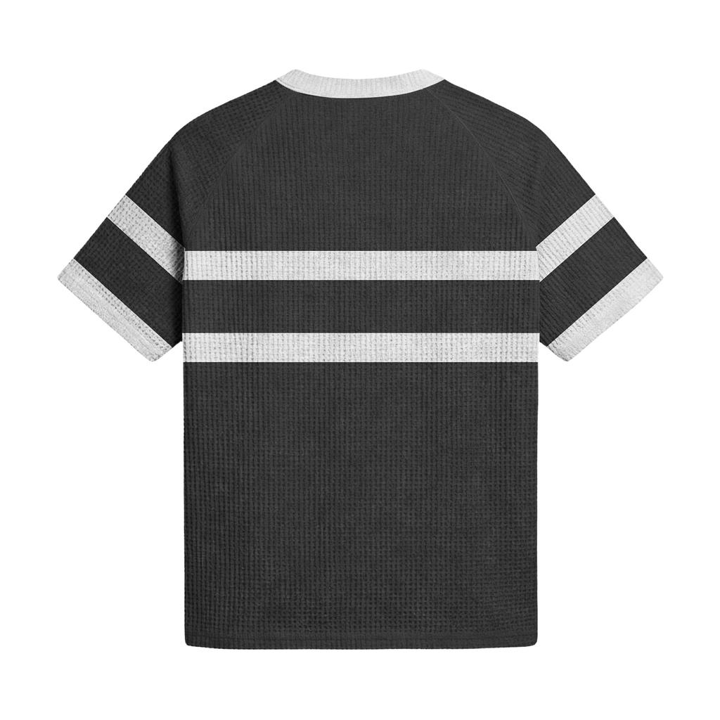Men's Casual V-Neck Raglan Short-Sleeve Top