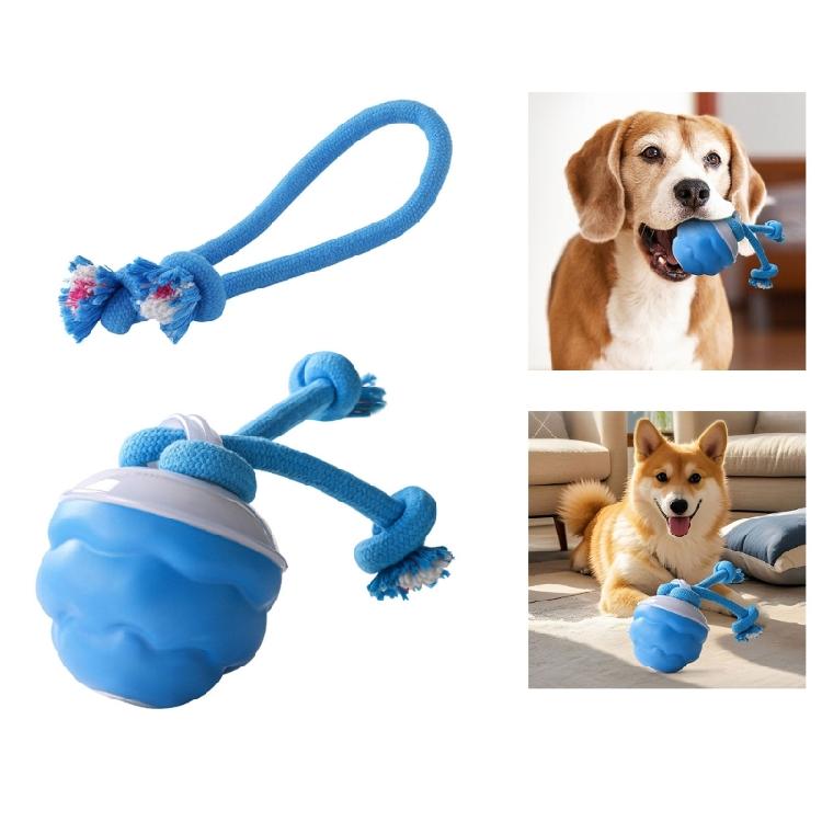 Wiederaufladbarer USB-Hundespielzeug Kauspielzeug Seilball Spielzeug Interaktion Bewegungsaktivierter Rollball für Verschiedene Rassen Fesselnd