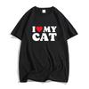 I Love My Cat T-shirt Harajuku Letter Print Heart Graphic Unisex Tshirt Summer Short Sleeve Women T Shirt