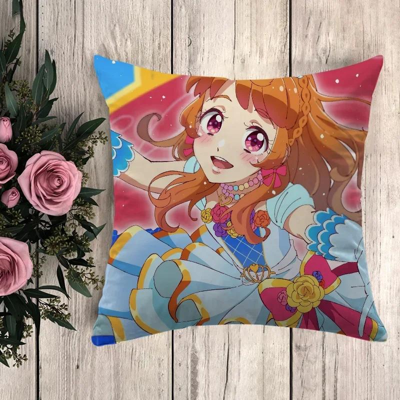 Pillowcase A-Aikatsu Pilow Cases Throw Pillows Anime Pillow Cover Decorative Pillowcases Cushion Covers Fall Decor
