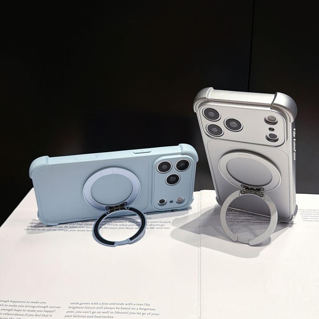 Applicable To iPhone17Pro Mobile Phone Case Matte Rotating Magnetic Suction Bracket Apple 16 Oil Injection Four Corners Anti-drop Case