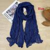 Women's Soft Long Scarf Scarves New Solid Color Cotton and Linen Versatile Pleated Scarf Ultra Long Silk Scarf Cape
